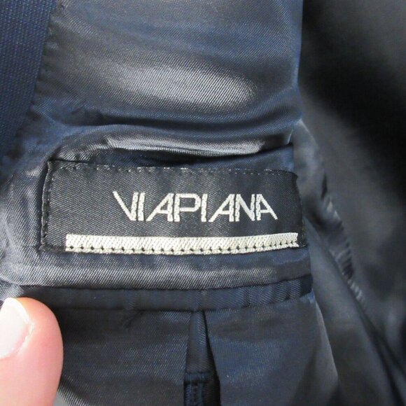 Angelico Viapiana Suit 100% Wool Men Size 48 Black Single Breasted Business 790 - Picture 12 of 15